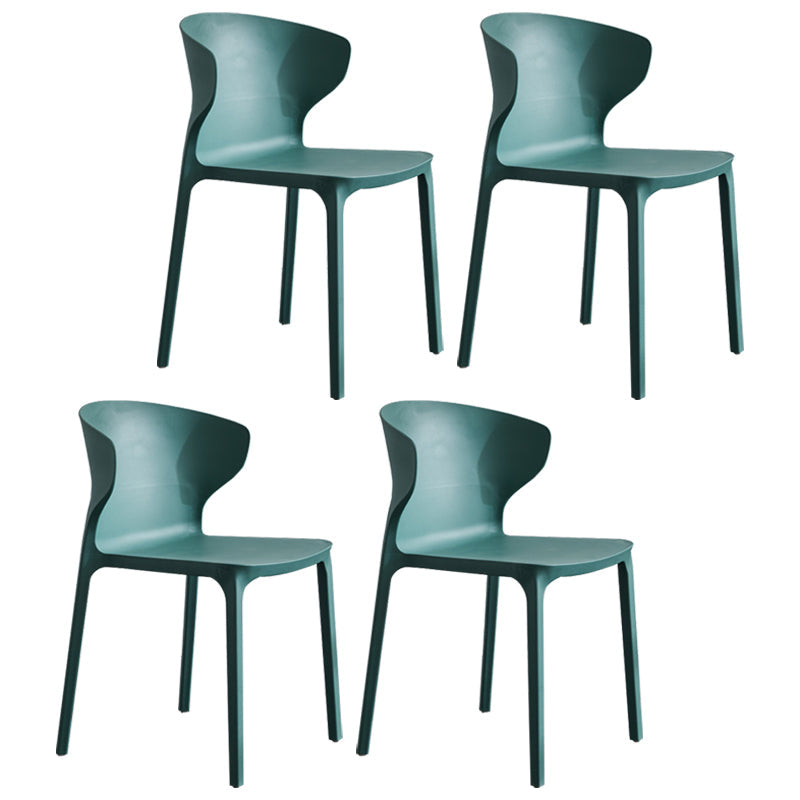 Modern Plastic Indoor-Outdoor Room Side Chair Wingback Chair Blackish Green 4 Piece Set Clearhalo ' kitchen&dining_furn' 'Dining Chairs' 'Dining Tables & Seating' 'dining_chair' 'furn' 'furn_dining_chair' 'Furniture' 'furniture_dining_chair' 'Kitchen & Dining Furniture' 'kitchen' 4438613