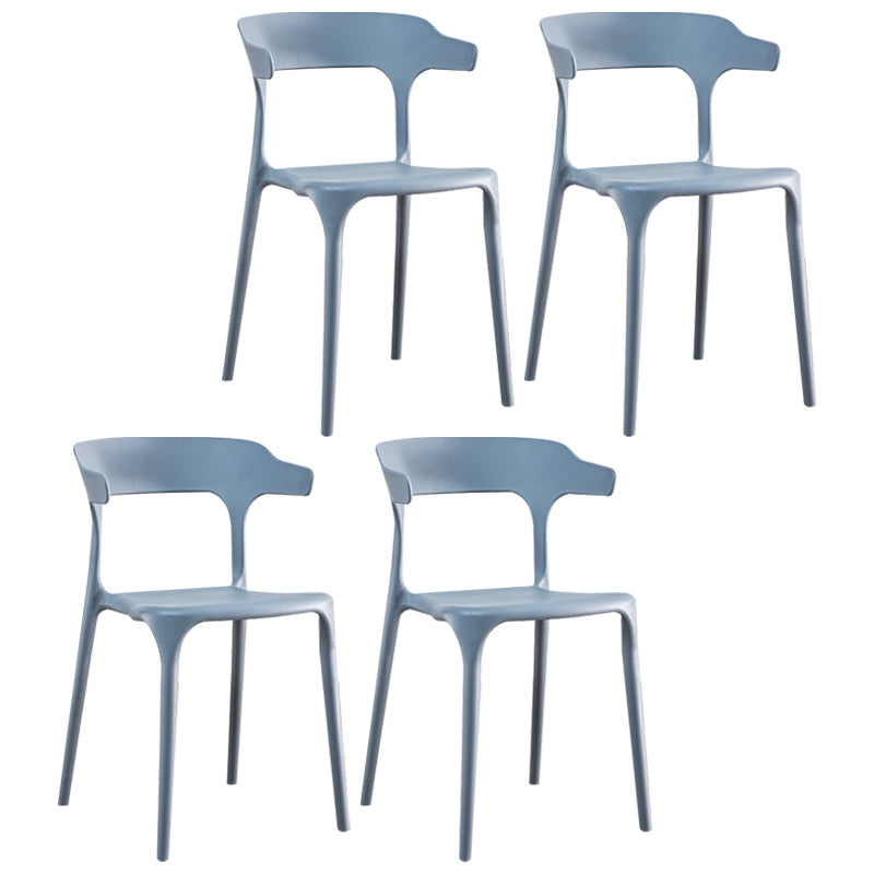 Scandinavian Plastic Indoor-Outdoor Armchair Open Back Dining Chair Grey 4 Piece Set Clearhalo ' kitchen&dining_furn' 'Dining Chairs' 'Dining Tables & Seating' 'dining_chair' 'furn' 'furn_dining_chair' 'Furniture' 'furniture_dining_chair' 'Kitchen & Dining Furniture' 'kitchen' 4438621