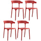 Scandinavian Plastic Indoor-Outdoor Armchair Open Back Dining Chair Red 4 Piece Set Clearhalo ' kitchen&dining_furn' 'Dining Chairs' 'Dining Tables & Seating' 'dining_chair' 'furn' 'furn_dining_chair' 'Furniture' 'furniture_dining_chair' 'Kitchen & Dining Furniture' 'kitchen' 4438625