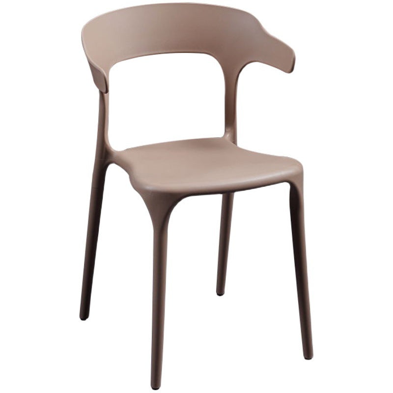 Scandinavian Plastic Indoor-Outdoor Armchair Open Back Dining Chair Clearhalo ' kitchen&dining_furn' 'Dining Chairs' 'Dining Tables & Seating' 'dining_chair' 'furn' 'furn_dining_chair' 'Furniture' 'furniture_dining_chair' 'Kitchen & Dining Furniture' 'kitchen' 4438626