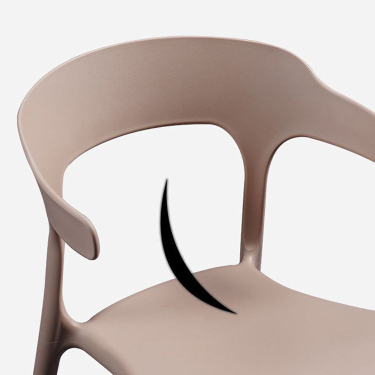 Scandinavian Plastic Indoor-Outdoor Armchair Open Back Dining Chair Clearhalo ' kitchen&dining_furn' 'Dining Chairs' 'Dining Tables & Seating' 'dining_chair' 'furn' 'furn_dining_chair' 'Furniture' 'furniture_dining_chair' 'Kitchen & Dining Furniture' 'kitchen' 4438628