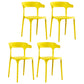 Scandinavian Plastic Indoor-Outdoor Armchair Open Back Dining Chair Yellow 4 Piece Set Clearhalo ' kitchen&dining_furn' 'Dining Chairs' 'Dining Tables & Seating' 'dining_chair' 'furn' 'furn_dining_chair' 'Furniture' 'furniture_dining_chair' 'Kitchen & Dining Furniture' 'kitchen' 4438629