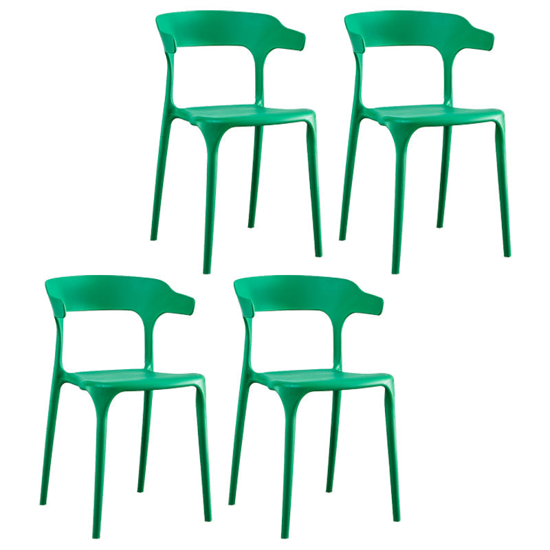 Scandinavian Plastic Indoor-Outdoor Armchair Open Back Dining Chair Green 4 Piece Set Clearhalo ' kitchen&dining_furn' 'Dining Chairs' 'Dining Tables & Seating' 'dining_chair' 'furn' 'furn_dining_chair' 'Furniture' 'furniture_dining_chair' 'Kitchen & Dining Furniture' 'kitchen' 4438636