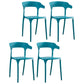 Scandinavian Plastic Indoor-Outdoor Armchair Open Back Dining Chair Dark Blue 4 Piece Set Clearhalo ' kitchen&dining_furn' 'Dining Chairs' 'Dining Tables & Seating' 'dining_chair' 'furn' 'furn_dining_chair' 'Furniture' 'furniture_dining_chair' 'Kitchen & Dining Furniture' 'kitchen' 4438638