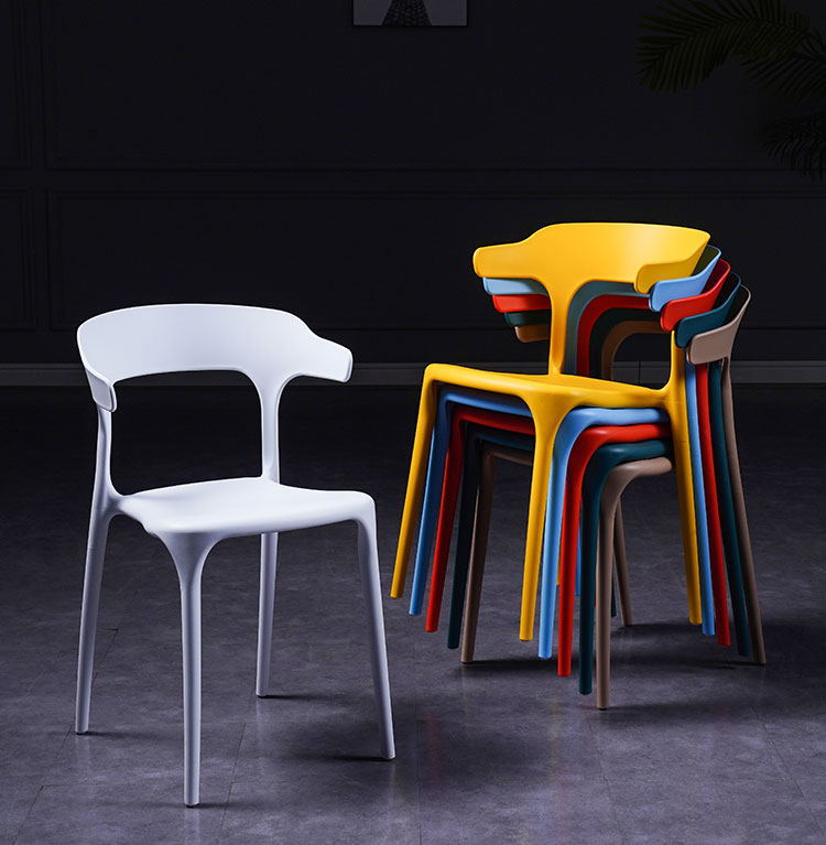 Scandinavian Plastic Indoor-Outdoor Armchair Open Back Dining Chair Clearhalo ' kitchen&dining_furn' 'Dining Chairs' 'Dining Tables & Seating' 'dining_chair' 'furn' 'furn_dining_chair' 'Furniture' 'furniture_dining_chair' 'Kitchen & Dining Furniture' 'kitchen' 4438639