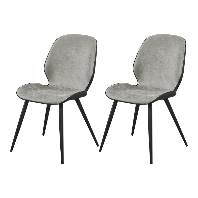 Contemporary Parsons Side Chair Matte Finish Armless Chair for Brasserie Grey Set of 2 Clearhalo ' kitchen&dining_furn' 'Dining Chairs' 'Dining Tables & Seating' 'dining_chair' 'Furniture' 'furniture_dining_chair' 'Kitchen & Dining Furniture' 'kitchen' 4438643