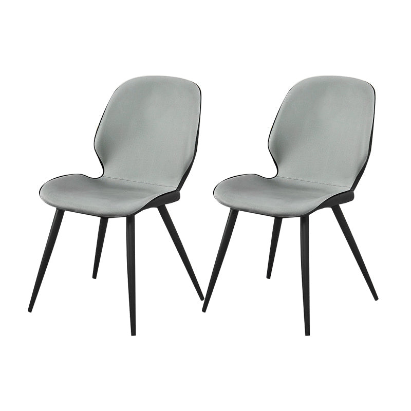 Contemporary Parsons Side Chair Matte Finish Armless Chair for Brasserie Light Gray Set of 2 Clearhalo ' kitchen&dining_furn' 'Dining Chairs' 'Dining Tables & Seating' 'dining_chair' 'Furniture' 'furniture_dining_chair' 'Kitchen & Dining Furniture' 'kitchen' 4438650