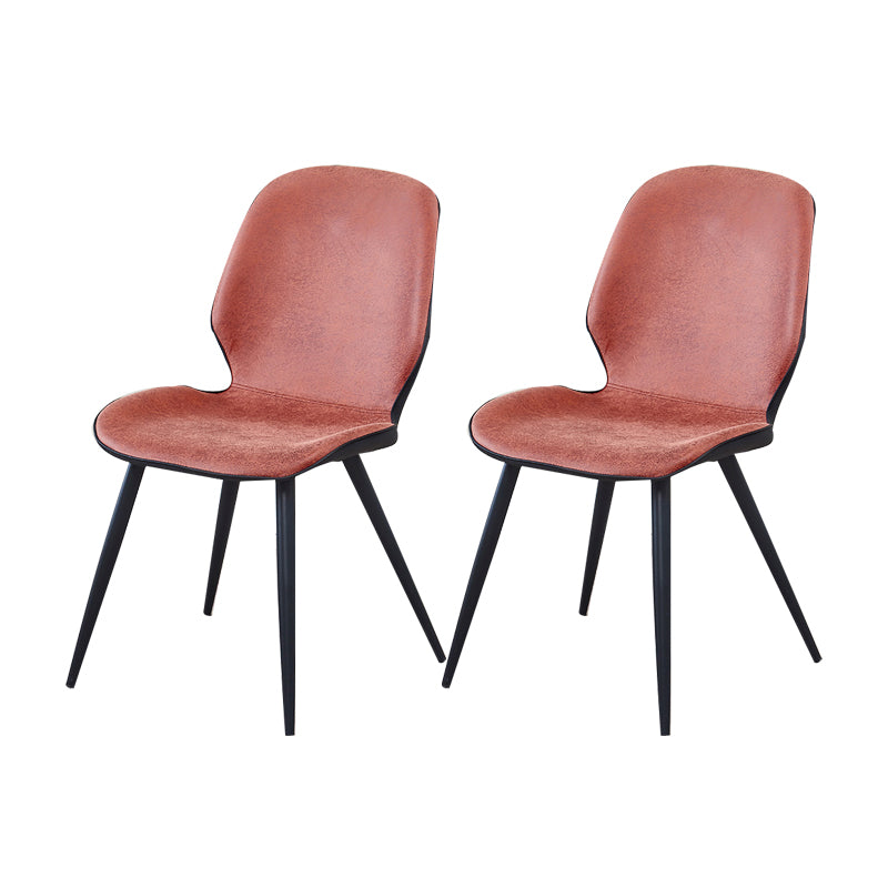 Contemporary Parsons Side Chair Matte Finish Armless Chair for Brasserie Orange Set of 2 Clearhalo ' kitchen&dining_furn' 'Dining Chairs' 'Dining Tables & Seating' 'dining_chair' 'Furniture' 'furniture_dining_chair' 'Kitchen & Dining Furniture' 'kitchen' 4438656