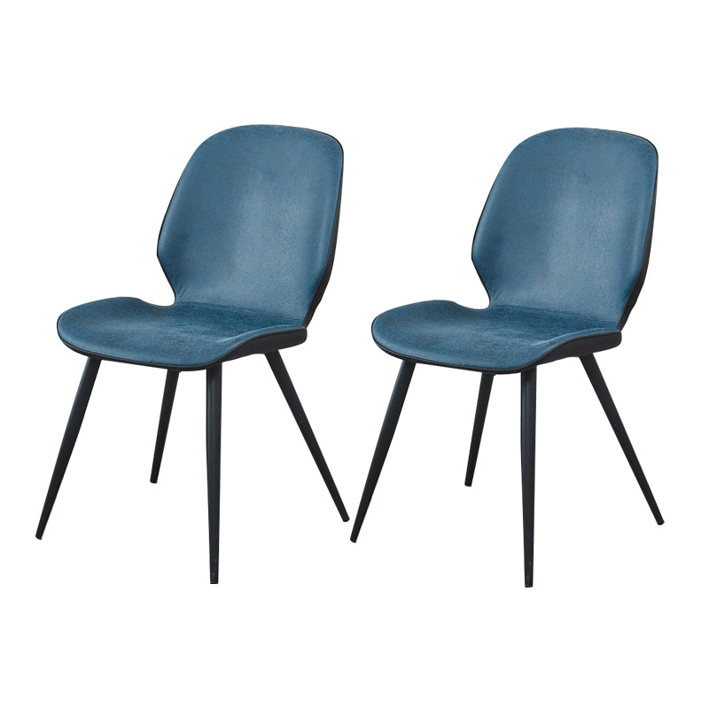 Contemporary Parsons Side Chair Matte Finish Armless Chair for Brasserie Blue Set of 2 Clearhalo ' kitchen&dining_furn' 'Dining Chairs' 'Dining Tables & Seating' 'dining_chair' 'Furniture' 'furniture_dining_chair' 'Kitchen & Dining Furniture' 'kitchen' 4438662