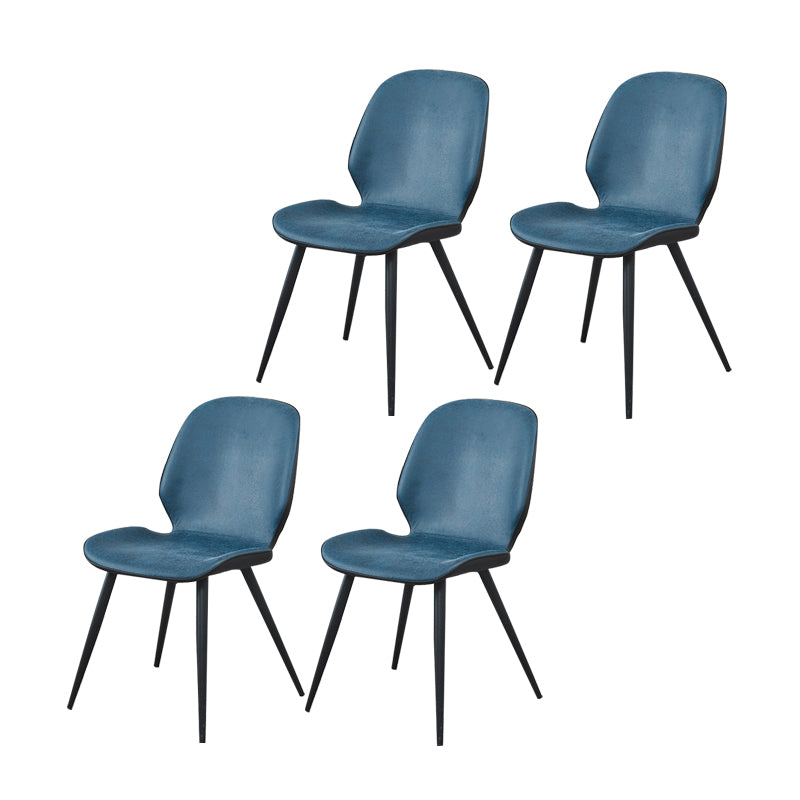 Contemporary Parsons Side Chair Matte Finish Armless Chair for Brasserie Blue Set of 4 Clearhalo ' kitchen&dining_furn' 'Dining Chairs' 'Dining Tables & Seating' 'dining_chair' 'Furniture' 'furniture_dining_chair' 'Kitchen & Dining Furniture' 'kitchen' 4438663