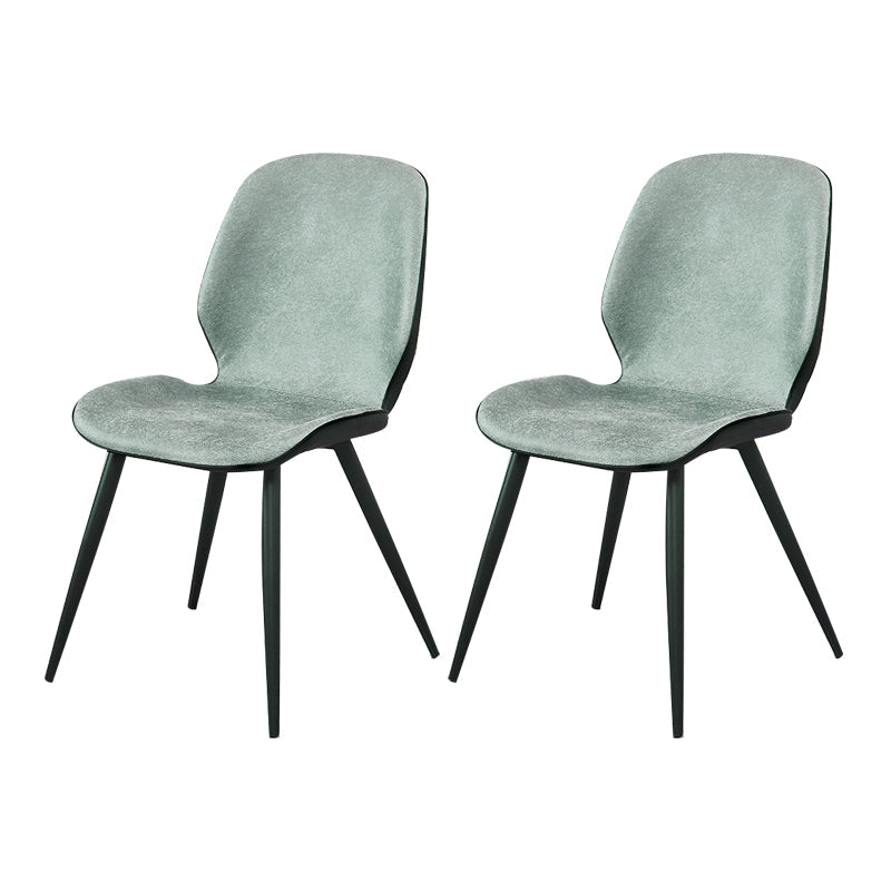 Contemporary Parsons Side Chair Matte Finish Armless Chair for Brasserie Green Set of 2 Clearhalo ' kitchen&dining_furn' 'Dining Chairs' 'Dining Tables & Seating' 'dining_chair' 'Furniture' 'furniture_dining_chair' 'Kitchen & Dining Furniture' 'kitchen' 4438665