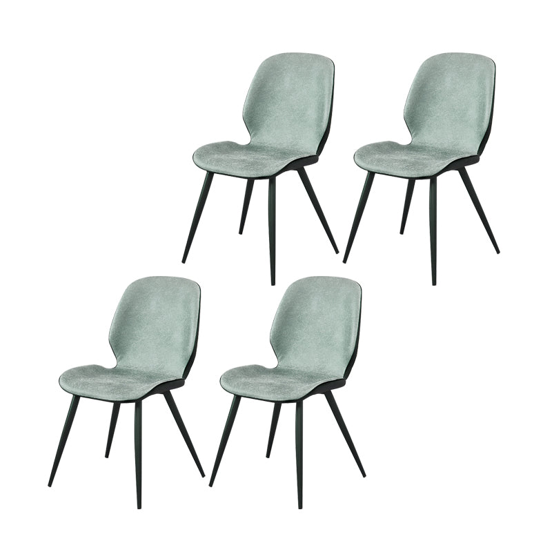 Contemporary Parsons Side Chair Matte Finish Armless Chair for Brasserie Green Set of 4 Clearhalo ' kitchen&dining_furn' 'Dining Chairs' 'Dining Tables & Seating' 'dining_chair' 'Furniture' 'furniture_dining_chair' 'Kitchen & Dining Furniture' 'kitchen' 4438666