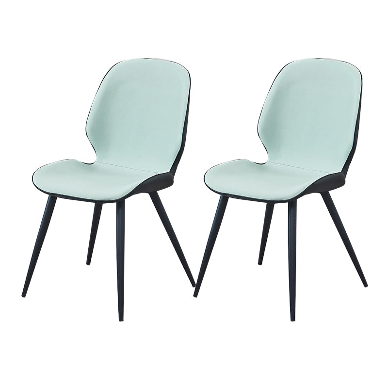 Contemporary Parsons Side Chair Matte Finish Armless Chair for Brasserie Light Green Set of 2 Clearhalo ' kitchen&dining_furn' 'Dining Chairs' 'Dining Tables & Seating' 'dining_chair' 'Furniture' 'furniture_dining_chair' 'Kitchen & Dining Furniture' 'kitchen' 4438668