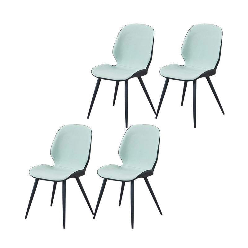 Contemporary Parsons Side Chair Matte Finish Armless Chair for Brasserie Light Green Set of 4 Clearhalo ' kitchen&dining_furn' 'Dining Chairs' 'Dining Tables & Seating' 'dining_chair' 'Furniture' 'furniture_dining_chair' 'Kitchen & Dining Furniture' 'kitchen' 4438669