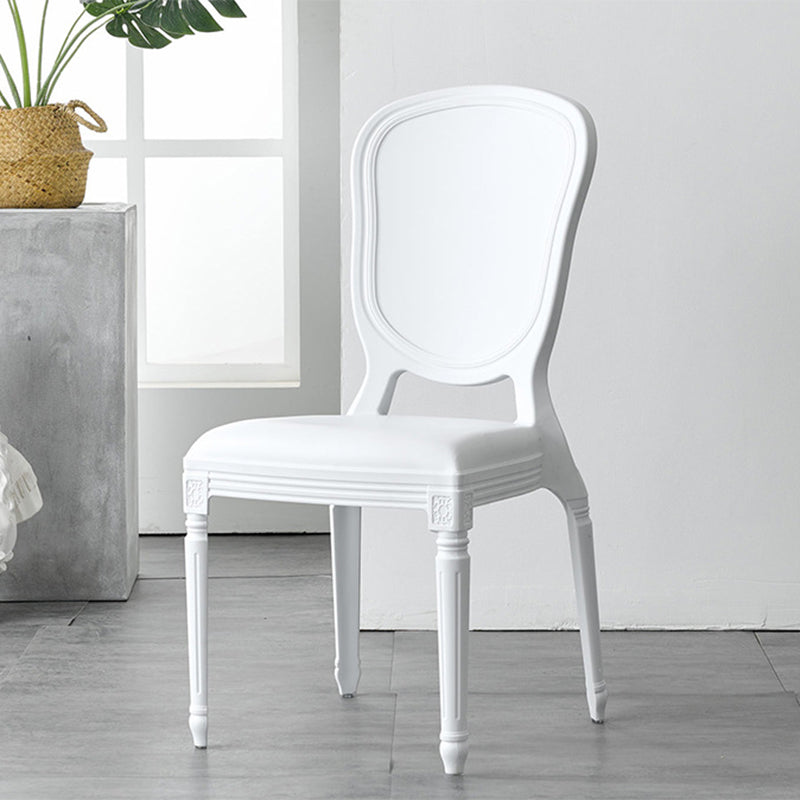 Contemporary Plastic Indoor-Outdoor Dining Chair Open Back Side Chair White 1 Piece Clearhalo ' kitchen&dining_furn' 'Dining Chairs' 'Dining Tables & Seating' 'dining_chair' 'Furniture' 'furniture_dining_chair' 'Kitchen & Dining Furniture' 'kitchen' 4438672