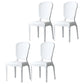 Contemporary Plastic Indoor-Outdoor Dining Chair Open Back Side Chair White Set of 4 Clearhalo ' kitchen&dining_furn' 'Dining Chairs' 'Dining Tables & Seating' 'dining_chair' 'Furniture' 'furniture_dining_chair' 'Kitchen & Dining Furniture' 'kitchen' 4438675