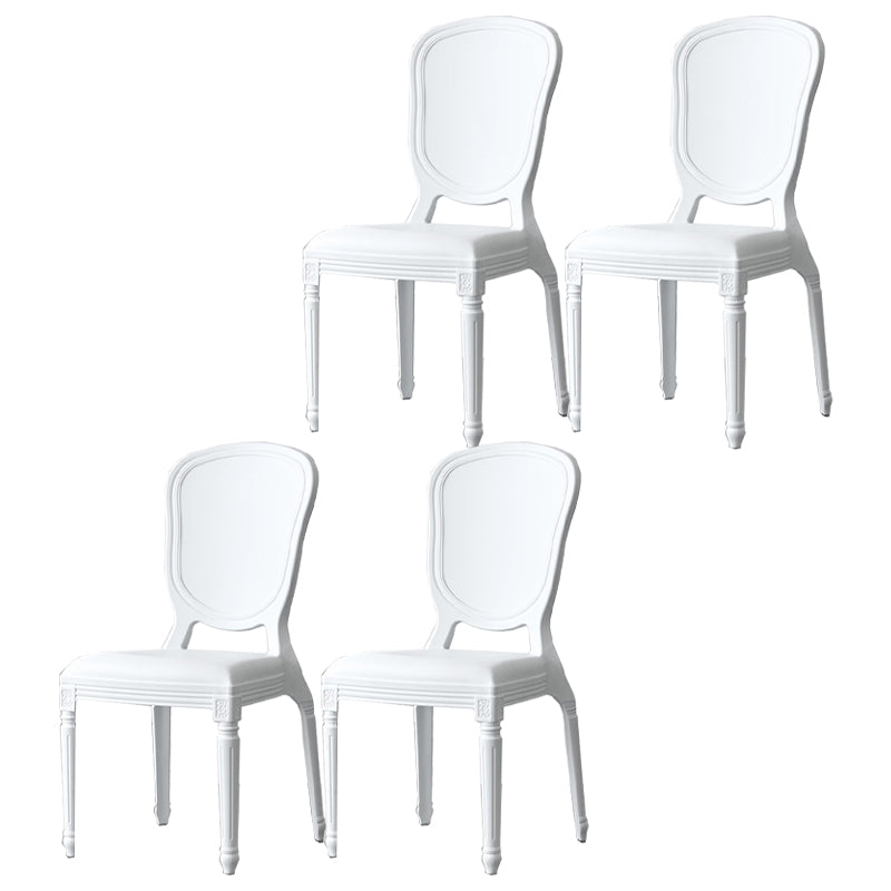 Contemporary Plastic Indoor-Outdoor Dining Chair Open Back Side Chair White Set of 4 Clearhalo ' kitchen&dining_furn' 'Dining Chairs' 'Dining Tables & Seating' 'dining_chair' 'Furniture' 'furniture_dining_chair' 'Kitchen & Dining Furniture' 'kitchen' 4438675