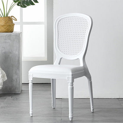 Contemporary Plastic Indoor-Outdoor Dining Chair Open Back Side Chair Gloss White 1 Piece Clearhalo ' kitchen&dining_furn' 'Dining Chairs' 'Dining Tables & Seating' 'dining_chair' 'Furniture' 'furniture_dining_chair' 'Kitchen & Dining Furniture' 'kitchen' 4438677