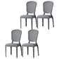 Contemporary Plastic Indoor-Outdoor Dining Chair Open Back Side Chair Dark Gray Set of 4 Clearhalo ' kitchen&dining_furn' 'Dining Chairs' 'Dining Tables & Seating' 'dining_chair' 'Furniture' 'furniture_dining_chair' 'Kitchen & Dining Furniture' 'kitchen' 4438686