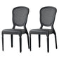 Contemporary Plastic Indoor-Outdoor Dining Chair Open Back Side Chair Gloss Black Set of 2 Clearhalo ' kitchen&dining_furn' 'Dining Chairs' 'Dining Tables & Seating' 'dining_chair' 'Furniture' 'furniture_dining_chair' 'Kitchen & Dining Furniture' 'kitchen' 4438688