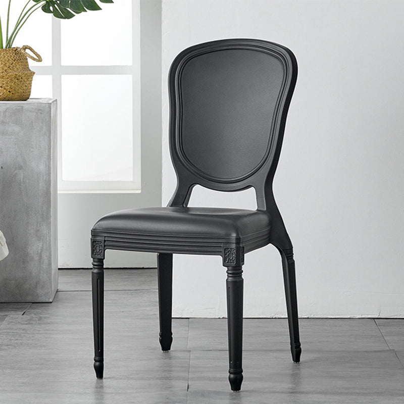 Contemporary Plastic Indoor-Outdoor Dining Chair Open Back Side Chair Black 1 Piece Clearhalo ' kitchen&dining_furn' 'Dining Chairs' 'Dining Tables & Seating' 'dining_chair' 'Furniture' 'furniture_dining_chair' 'Kitchen & Dining Furniture' 'kitchen' 4438690