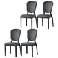 Contemporary Plastic Indoor-Outdoor Dining Chair Open Back Side Chair Black Set of 4 Clearhalo ' kitchen&dining_furn' 'Dining Chairs' 'Dining Tables & Seating' 'dining_chair' 'Furniture' 'furniture_dining_chair' 'Kitchen & Dining Furniture' 'kitchen' 4438692