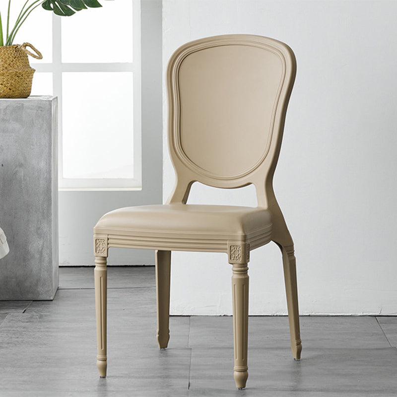 Contemporary Plastic Indoor-Outdoor Dining Chair Open Back Side Chair Camel 1 Piece Clearhalo ' kitchen&dining_furn' 'Dining Chairs' 'Dining Tables & Seating' 'dining_chair' 'Furniture' 'furniture_dining_chair' 'Kitchen & Dining Furniture' 'kitchen' 4438693