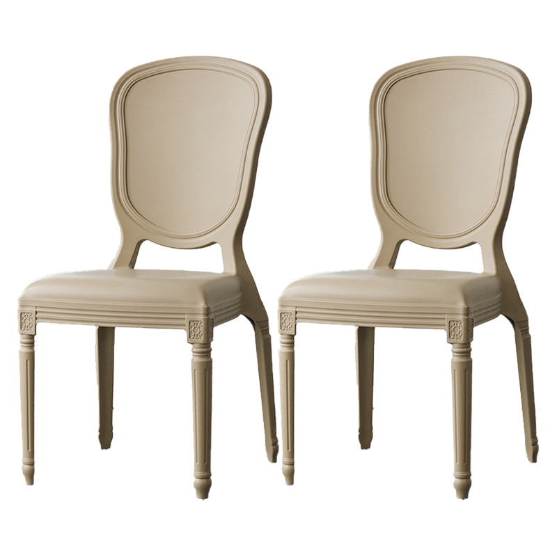 Contemporary Plastic Indoor-Outdoor Dining Chair Open Back Side Chair Camel Set of 2 Clearhalo ' kitchen&dining_furn' 'Dining Chairs' 'Dining Tables & Seating' 'dining_chair' 'Furniture' 'furniture_dining_chair' 'Kitchen & Dining Furniture' 'kitchen' 4438694