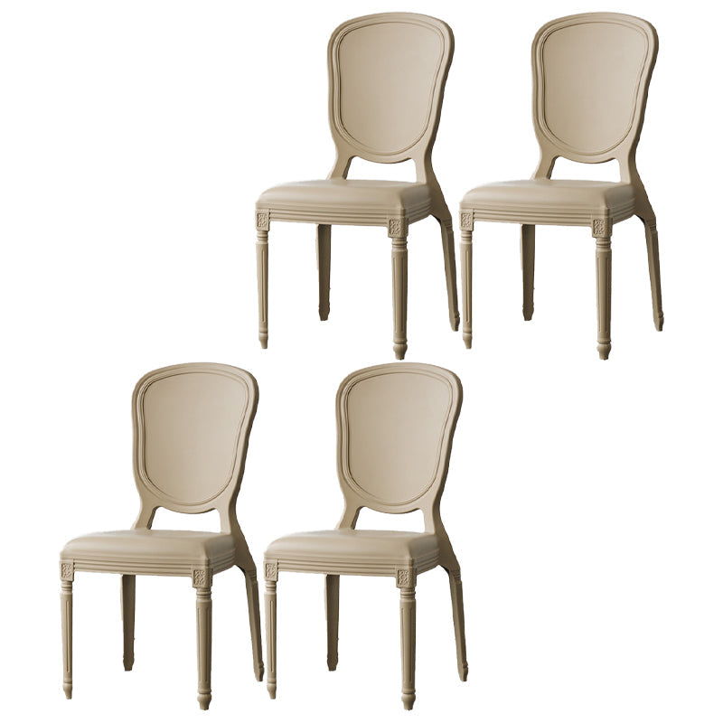 Contemporary Plastic Indoor-Outdoor Dining Chair Open Back Side Chair Camel Set of 4 Clearhalo ' kitchen&dining_furn' 'Dining Chairs' 'Dining Tables & Seating' 'dining_chair' 'Furniture' 'furniture_dining_chair' 'Kitchen & Dining Furniture' 'kitchen' 4438695