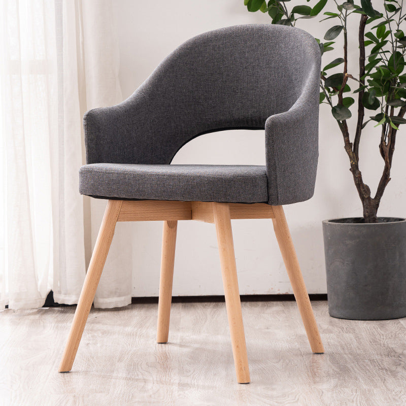 Scandinavian Wood Indoor-Outdoor Armchair Open Back Dining Side Chair Dark Gray 1 Piece Clearhalo ' kitchen&dining_furn' 'Dining Chairs' 'Dining Tables & Seating' 'dining_chair' 'Furniture' 'furniture_dining_chair' 'Kitchen & Dining Furniture' 'kitchen' 4438698