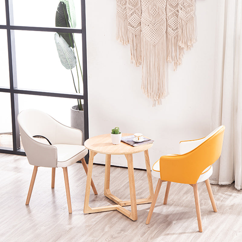 Scandinavian Wood Indoor-Outdoor Armchair Open Back Dining Side Chair Clearhalo ' kitchen&dining_furn' 'Dining Chairs' 'Dining Tables & Seating' 'dining_chair' 'Furniture' 'furniture_dining_chair' 'Kitchen & Dining Furniture' 'kitchen' 4438701