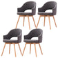 Scandinavian Wood Indoor-Outdoor Armchair Open Back Dining Side Chair Dark Gray Set of 4 Clearhalo ' kitchen&dining_furn' 'Dining Chairs' 'Dining Tables & Seating' 'dining_chair' 'Furniture' 'furniture_dining_chair' 'Kitchen & Dining Furniture' 'kitchen' 4438702