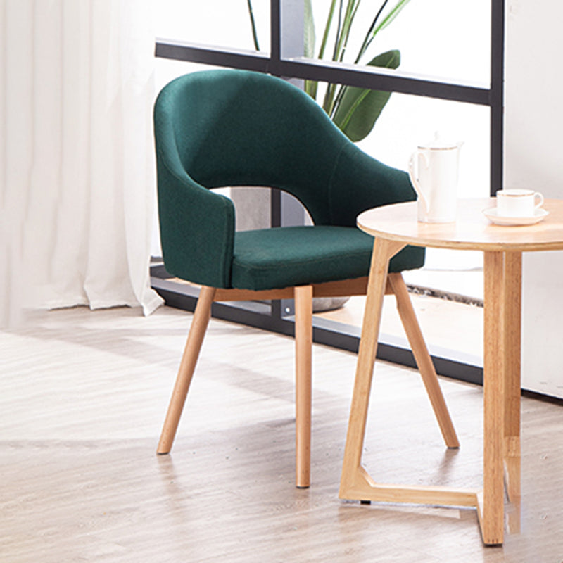 Scandinavian Wood Indoor-Outdoor Armchair Open Back Dining Side Chair Clearhalo ' kitchen&dining_furn' 'Dining Chairs' 'Dining Tables & Seating' 'dining_chair' 'Furniture' 'furniture_dining_chair' 'Kitchen & Dining Furniture' 'kitchen' 4438703