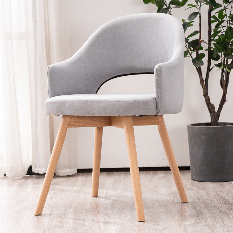 Scandinavian Wood Indoor-Outdoor Armchair Open Back Dining Side Chair Light Gray 1 Piece Clearhalo ' kitchen&dining_furn' 'Dining Chairs' 'Dining Tables & Seating' 'dining_chair' 'Furniture' 'furniture_dining_chair' 'Kitchen & Dining Furniture' 'kitchen' 4438710