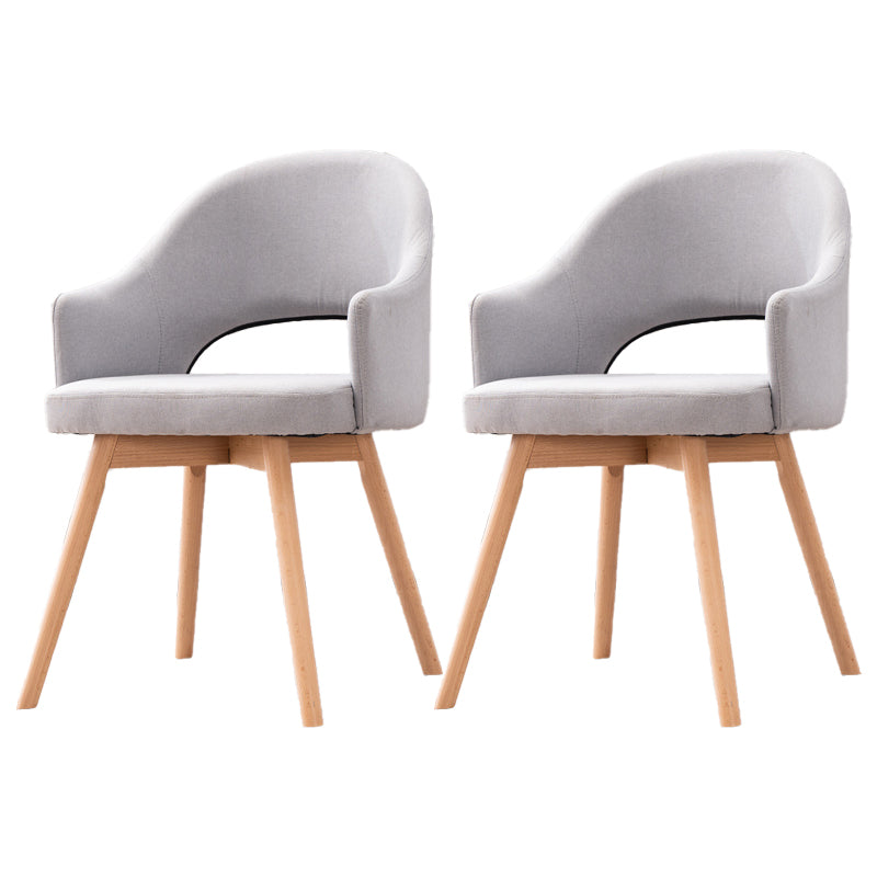 Scandinavian Wood Indoor-Outdoor Armchair Open Back Dining Side Chair Light Gray Set of 2 Clearhalo ' kitchen&dining_furn' 'Dining Chairs' 'Dining Tables & Seating' 'dining_chair' 'Furniture' 'furniture_dining_chair' 'Kitchen & Dining Furniture' 'kitchen' 4438711