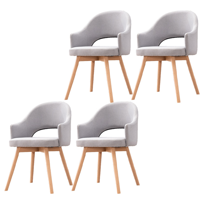Scandinavian Wood Indoor-Outdoor Armchair Open Back Dining Side Chair Light Gray Set of 4 Clearhalo ' kitchen&dining_furn' 'Dining Chairs' 'Dining Tables & Seating' 'dining_chair' 'Furniture' 'furniture_dining_chair' 'Kitchen & Dining Furniture' 'kitchen' 4438713