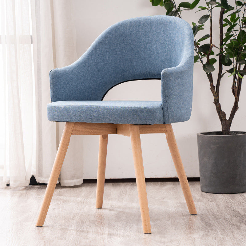 Scandinavian Wood Indoor-Outdoor Armchair Open Back Dining Side Chair Light Blue 1 Piece Clearhalo ' kitchen&dining_furn' 'Dining Chairs' 'Dining Tables & Seating' 'dining_chair' 'Furniture' 'furniture_dining_chair' 'Kitchen & Dining Furniture' 'kitchen' 4438715