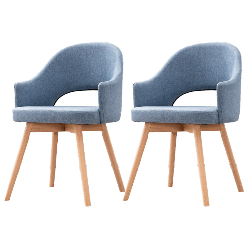 Scandinavian Wood Indoor-Outdoor Armchair Open Back Dining Side Chair Light Blue Set of 2 Clearhalo ' kitchen&dining_furn' 'Dining Chairs' 'Dining Tables & Seating' 'dining_chair' 'Furniture' 'furniture_dining_chair' 'Kitchen & Dining Furniture' 'kitchen' 4438716