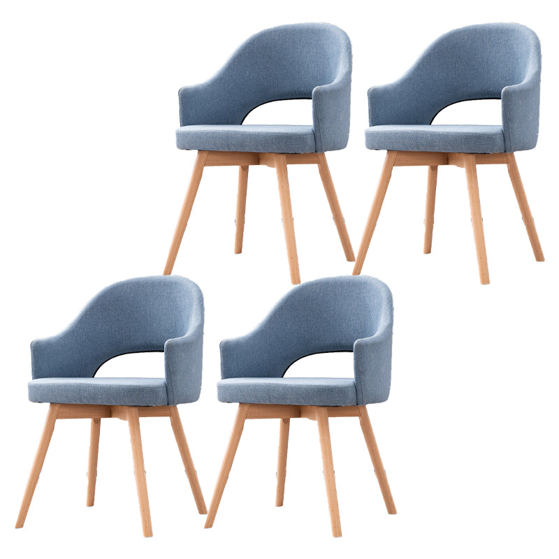 Scandinavian Wood Indoor-Outdoor Armchair Open Back Dining Side Chair Light Blue Set of 4 Clearhalo ' kitchen&dining_furn' 'Dining Chairs' 'Dining Tables & Seating' 'dining_chair' 'Furniture' 'furniture_dining_chair' 'Kitchen & Dining Furniture' 'kitchen' 4438717