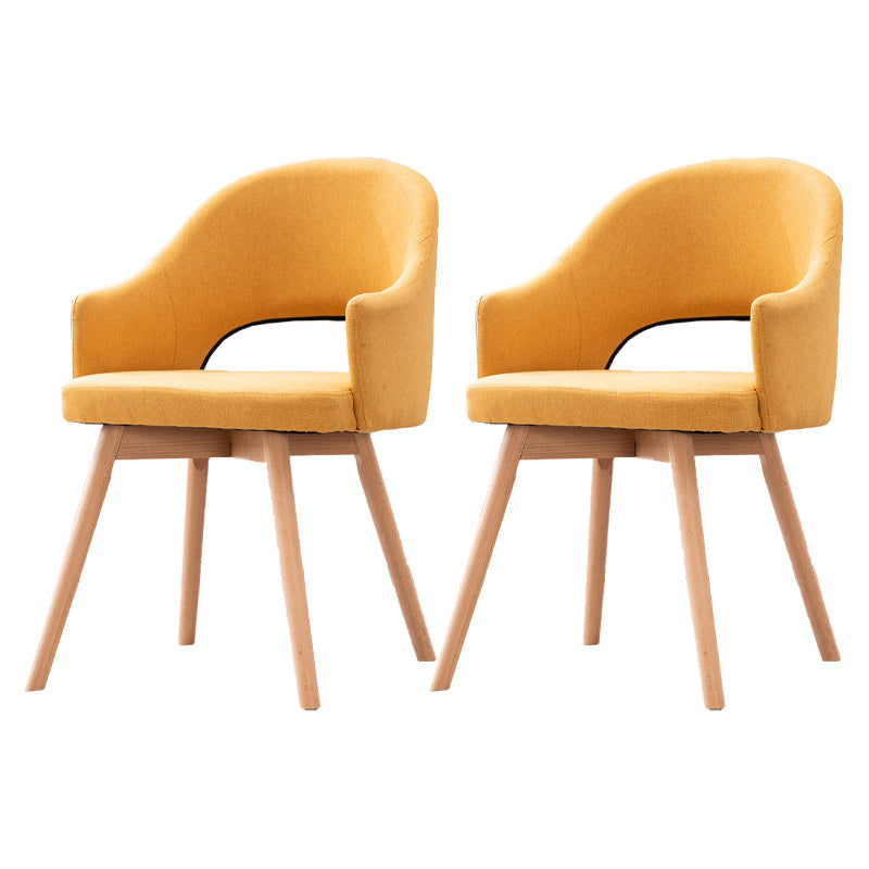 Scandinavian Wood Indoor-Outdoor Armchair Open Back Dining Side Chair Yellow Set of 2 Clearhalo ' kitchen&dining_furn' 'Dining Chairs' 'Dining Tables & Seating' 'dining_chair' 'Furniture' 'furniture_dining_chair' 'Kitchen & Dining Furniture' 'kitchen' 4438719