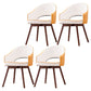 Scandinavian Wood Indoor-Outdoor Armchair Open Back Dining Side Chair Yellow White Set of 4 Clearhalo ' kitchen&dining_furn' 'Dining Chairs' 'Dining Tables & Seating' 'dining_chair' 'Furniture' 'furniture_dining_chair' 'Kitchen & Dining Furniture' 'kitchen' 4438723