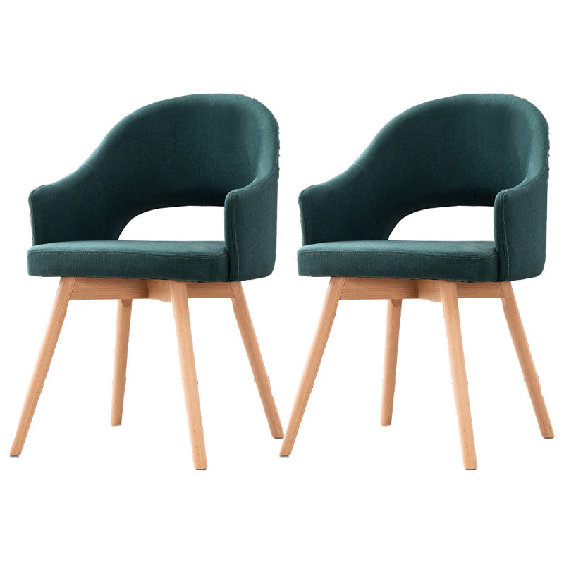 Scandinavian Wood Indoor-Outdoor Armchair Open Back Dining Side Chair Blackish Green Set of 2 Clearhalo ' kitchen&dining_furn' 'Dining Chairs' 'Dining Tables & Seating' 'dining_chair' 'Furniture' 'furniture_dining_chair' 'Kitchen & Dining Furniture' 'kitchen' 4438725