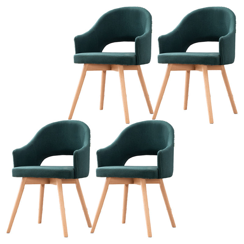 Scandinavian Wood Indoor-Outdoor Armchair Open Back Dining Side Chair Blackish Green Set of 4 Clearhalo ' kitchen&dining_furn' 'Dining Chairs' 'Dining Tables & Seating' 'dining_chair' 'Furniture' 'furniture_dining_chair' 'Kitchen & Dining Furniture' 'kitchen' 4438726