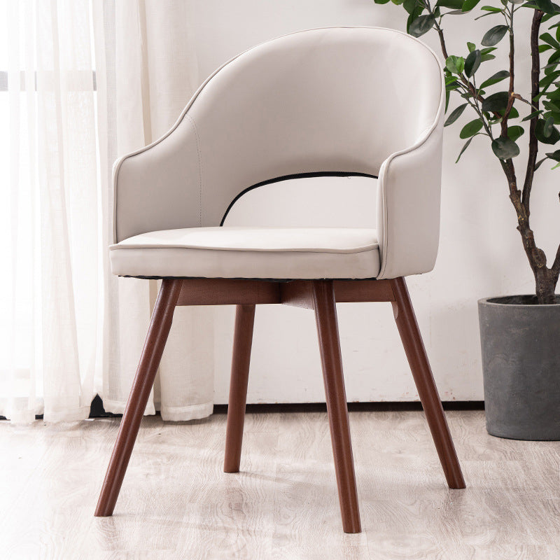 Scandinavian Wood Indoor-Outdoor Armchair Open Back Dining Side Chair Gray-Khaki 1 Piece Clearhalo ' kitchen&dining_furn' 'Dining Chairs' 'Dining Tables & Seating' 'dining_chair' 'Furniture' 'furniture_dining_chair' 'Kitchen & Dining Furniture' 'kitchen' 4438727