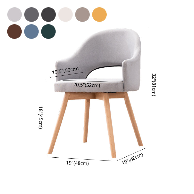 Scandinavian Wood Indoor-Outdoor Armchair Open Back Dining Side Chair Clearhalo ' kitchen&dining_furn' 'Dining Chairs' 'Dining Tables & Seating' 'dining_chair' 'Furniture' 'furniture_dining_chair' 'Kitchen & Dining Furniture' 'kitchen' 4438733