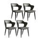 Contemporary Dining Arm Chair Matte Finish Leather Curved Open Back Chair Gris Oscuro Juego de 4 Piezas Clearhalo ' kitchen&dining_furn' 'Dining Chairs' 'Dining Tables & Seating' 'dining_chair' 'furn' 'furn_dining_chair' 'Furniture' 'furniture_dining_chair' 'Hogar' 'Kitchen & Dining Furniture' 'kitchen' 'Mesa de Comedor y Asientos' 'Mueble de Cocina y Comedor' 'Muebles' 'Silla de Cocina / Comedor' 4438738