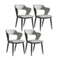Contemporary Dining Arm Chair Matte Finish Leather Curved Open Back Chair Gris Claro Juego de 4 Piezas Clearhalo ' kitchen&dining_furn' 'Dining Chairs' 'Dining Tables & Seating' 'dining_chair' 'furn' 'furn_dining_chair' 'Furniture' 'furniture_dining_chair' 'Hogar' 'Kitchen & Dining Furniture' 'kitchen' 'Mesa de Comedor y Asientos' 'Mueble de Cocina y Comedor' 'Muebles' 'Silla de Cocina / Comedor' 4438745