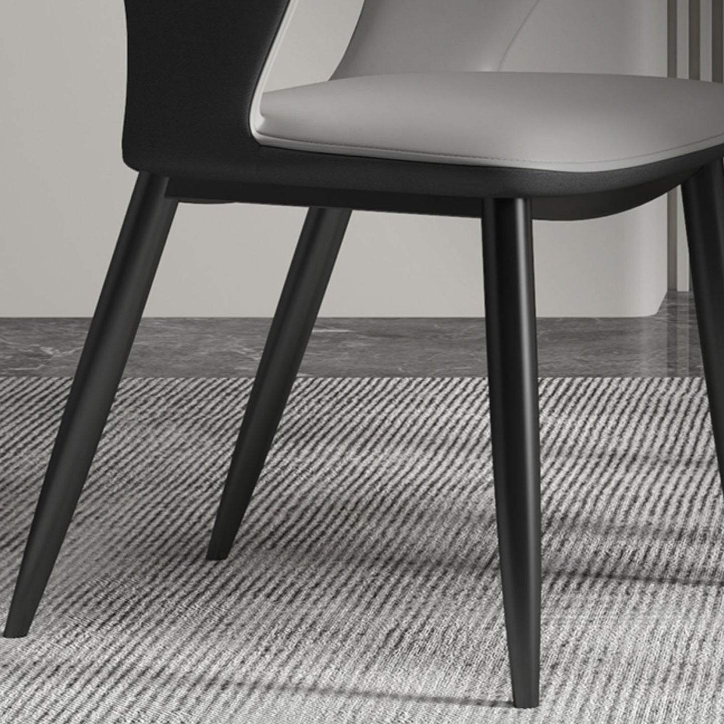 Contemporary Dining Arm Chair Matte Finish Leather Curved Open Back Chair Clearhalo ' kitchen&dining_furn' 'Dining Chairs' 'Dining Tables & Seating' 'dining_chair' 'furn' 'furn_dining_chair' 'Furniture' 'furniture_dining_chair' 'Hogar' 'Kitchen & Dining Furniture' 'kitchen' 'Mesa de Comedor y Asientos' 'Mueble de Cocina y Comedor' 'Muebles' 'Silla de Cocina / Comedor' 4438748