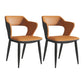 Contemporary Dining Arm Chair Matte Finish Leather Curved Open Back Chair Naranja Juego de 2 Piezas Clearhalo ' kitchen&dining_furn' 'Dining Chairs' 'Dining Tables & Seating' 'dining_chair' 'furn' 'furn_dining_chair' 'Furniture' 'furniture_dining_chair' 'Hogar' 'Kitchen & Dining Furniture' 'kitchen' 'Mesa de Comedor y Asientos' 'Mueble de Cocina y Comedor' 'Muebles' 'Silla de Cocina / Comedor' 4438749