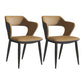 Contemporary Dining Arm Chair Matte Finish Leather Curved Open Back Chair Caqui Juego de 2 Piezas Clearhalo ' kitchen&dining_furn' 'Dining Chairs' 'Dining Tables & Seating' 'dining_chair' 'furn' 'furn_dining_chair' 'Furniture' 'furniture_dining_chair' 'Hogar' 'Kitchen & Dining Furniture' 'kitchen' 'Mesa de Comedor y Asientos' 'Mueble de Cocina y Comedor' 'Muebles' 'Silla de Cocina / Comedor' 4438758